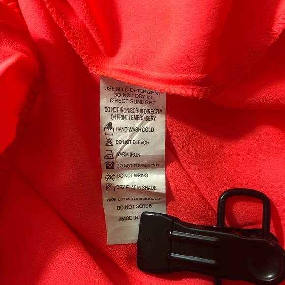 Harpa Bright Orange size S Blouse with Ruffles - Picture 5 of 5